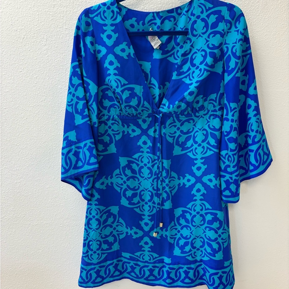 Alice & Trixie Vibrant Blue Silk Dress. Size Small